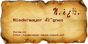 Niedermayer Ágnes névjegykártya