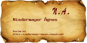 Niedermayer Ágnes névjegykártya